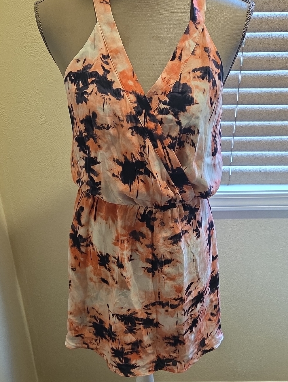 Parker Pink & Black Tie-Dye Halter Dress